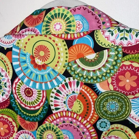 Coco Jase multicolor psychadelic blouse top boho sz 3XL floral abstract bright - Picture 6 of 7
